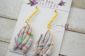 Tulip Flower Clay Earrings || Colorful