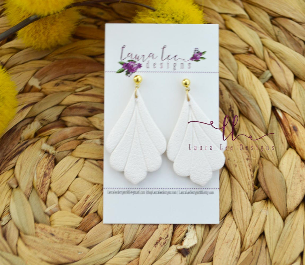 Della Clay Earrings || White || Made to Order