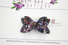 Stacked Pippy Style Bow || Fireworks in the Night Sky Glitter