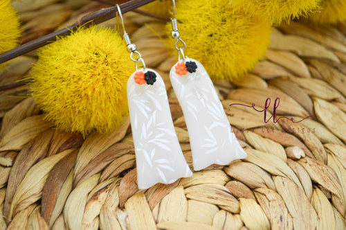 Ghost Clay Earrings || Translucent and Floral