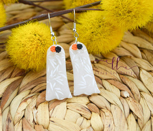 Ghost Clay Earrings || Translucent and Floral