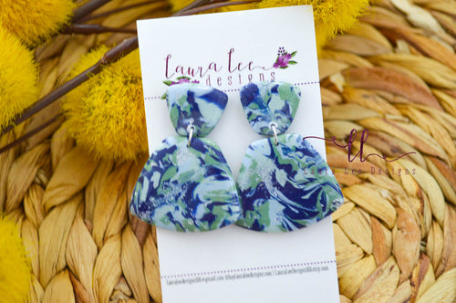 Hope Clay Earrings || Blue, Green, Silver
