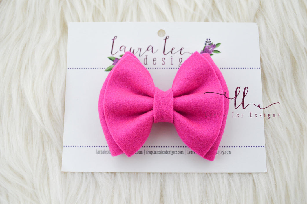 Millie Bow Style || Hot Pink Felt