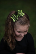 Stacked Rosie Style Bow || Moss Green Chunky Glitter