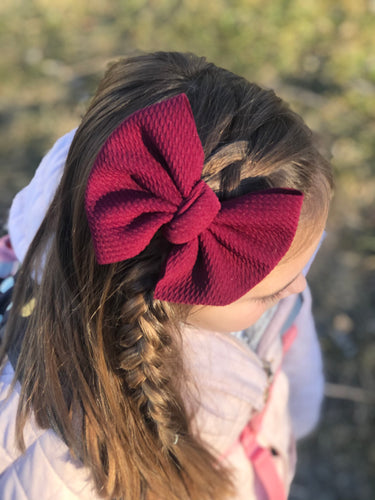 Large Julia Bow Style Bow || Burgundy