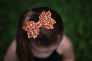 Stacked Rosie Style Bow || Pumpkin Patch Glitter