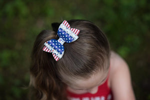 Stacked Izzy Style Bow || Stars And Stripes