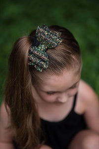 Stacked Rosie Style Bow || Fall Forest Glitter