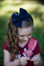 Large Julia Messy Bow Style Bow || Navy Blue || CLIP ONLY