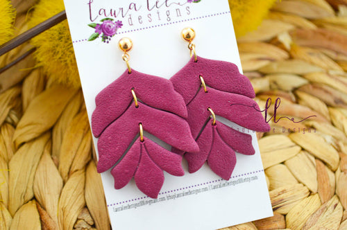 Kennedy Clay Earrings || Burgundy