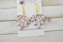 Large Lotus Flower Clay Earrings || Colorful