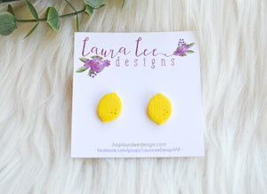 Clay Stud Earrings || Large Lemons