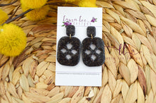 Lily Clay Earrings || Black and Gold