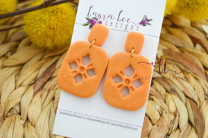 Lily Clay Earrings || Orange
