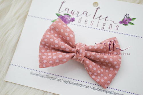 Lucy Style Bow || Dusty Rose Dots