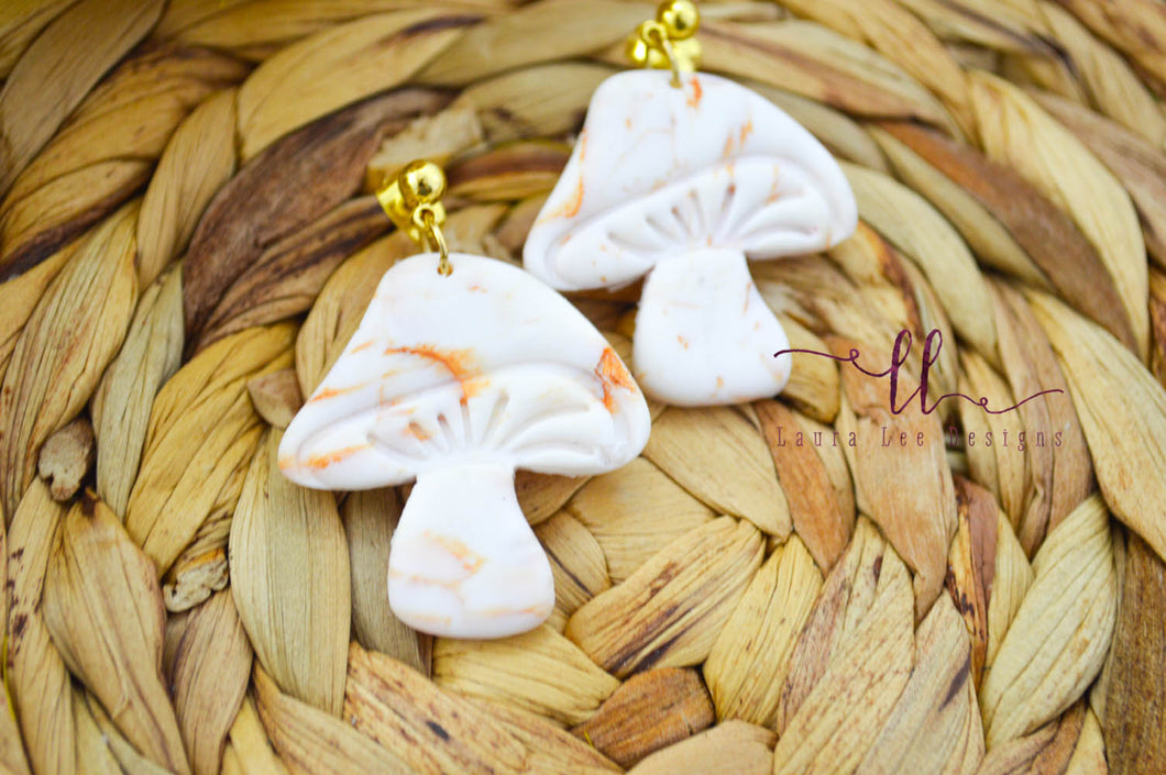 Mushroom Clay Earrings || Terracotta Swirl