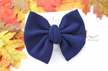 Large Julia Messy Bow Style Bow || Navy Blue || CLIP ONLY