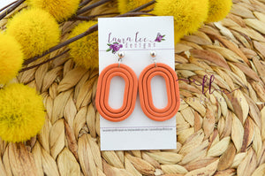 Eli Oval Clay Earrings || Pumpkin Orange