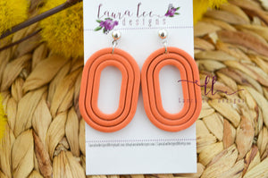 Eli Oval Clay Earrings || Pumpkin Orange