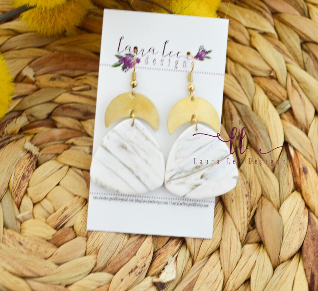 Shelly Clay Earrings || White and Gold