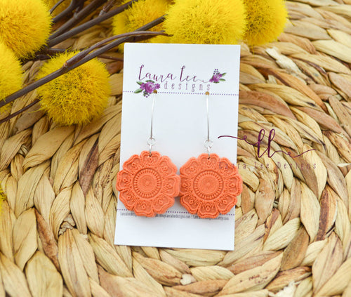 Tessa Clay Earrings || Orange