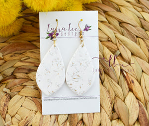 Ursa Clay Earrings || White and Gold