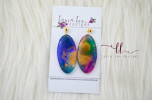 Jackie Oval Clay Earrings || Watercolor