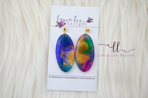 Jackie Oval Clay Earrings || Watercolor