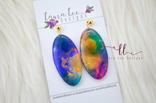 Jackie Oval Clay Earrings || Watercolor
