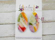Jackie Oval Clay Earrings || Bright Watercolor