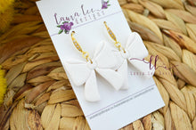 Bow Clay Earrings || White