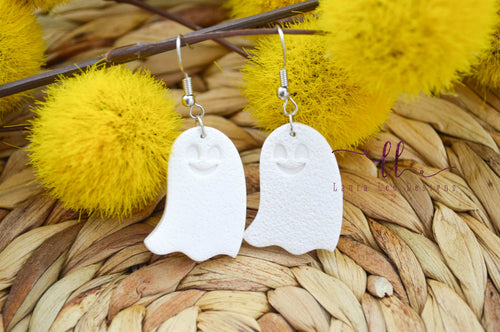 Ghost Clay Earrings || White Ghosts || Made to Order
